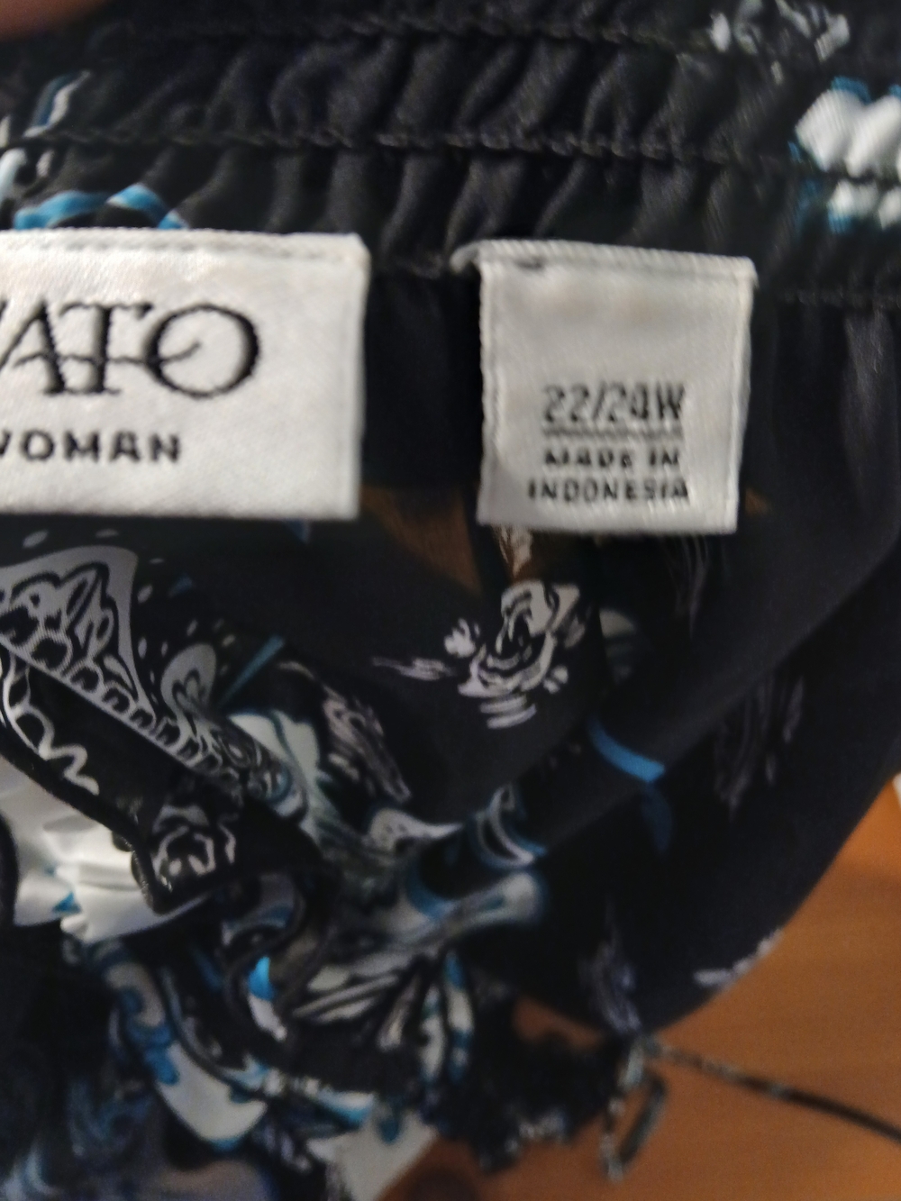 Cato Black White and Teal Paisley Off-Shoulder Tunic - Picture 7 of 7